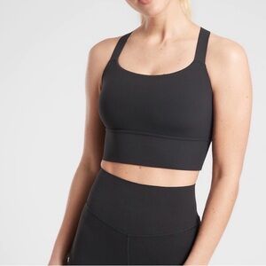 Athleta long line sports bra black sz XS TP